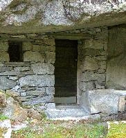 Shed built into boulders in the Bavona valley, Swiss Canton of Ticino, null
