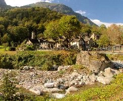 Foroglio in the Bavona valley in the Swiss Canton of Ticino, null
