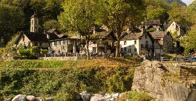 Foroglio in the Bavona valley in the Swiss Canton of Ticino, null