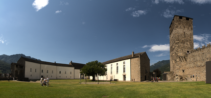 Buildings in the grounds of the Castello Grande in Bellinzona, Ticino, bellinzona