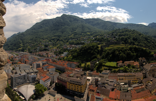 Bellinzona seen from the Castello Grande, Ticino, bellinzona