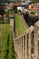 Battlements of the Castello Grande in Bellinzona, Ticino, bellinzona