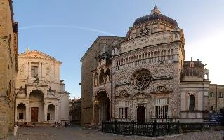 Basilica di Santa Maria Maggiore in Bergamo showing the Cathedral of Sant, lombardy, city, urban, town, italy, bergamo, europe, mediterranean, old