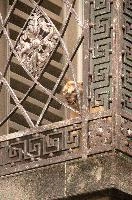Cat on iron balcony, Bergamo in Lombardy, mediterranean, city, old, urban, town, europe, lombardy, italy, bergamo