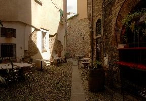 Back street cafe in Brescia, Lombardy, brescia