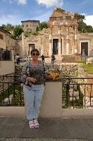 Bettina and ruins in Brescia, Lombardy, brescia