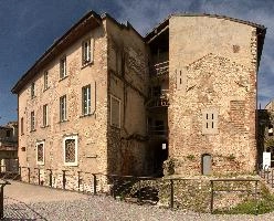 Building facade near Roman temple in Brescia, Lombardy, brescia