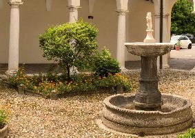 Fountain in courtyard in Brescia, Lombardy, brescia