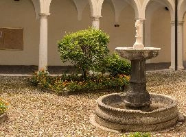 Fountain in courtyard in Brescia, Lombardy, brescia