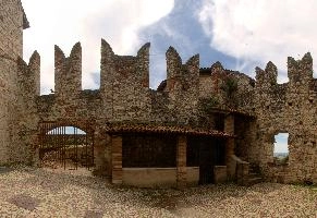Inner courtyard of castle Brescia in Lombardy, brescia