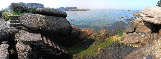 Granite boulders on the Bay of Tregastel, Brittany, coast, boulders, granite, sea, atlantic, rock, channel, tregastel, breton, bay, tourism, beach, water, brittany, blue, france, calm