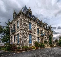 Centre of Belle-Isle-en-Terre, a picturesque Breton village, stone, cobbled, centre, public, rural, square, town, rooves, village, slate, breton, côtes-darmor, brittany, belle-isle-en-terre, bretagne, quaint, french, traditional, france, old