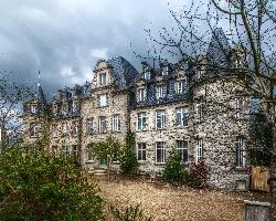 Local bureaucracy in Brittany: Centre Régional d'Initiation à la Rivière, Belle-Isle-en-Terre, river, village, rural, regulation, town, nature, municipal, bureaucracy, round, belle-isle-en-terre, official, dormer, côtes-darmor, offices, peaks, breton, department, slate, bretagne, fisheries, roof, french, conservation, sport, france, aquatic, country
