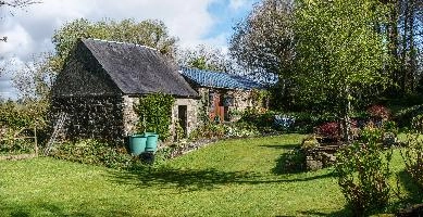 Informal garden of retirement home in rural Brittany, la chapelle-neuve, british, callac, expatriate, informal, country, cottage, beautiful, garden, picturesque, breton, cultivated, bretagne, rural, brittany, second, french, home, france, retirement
