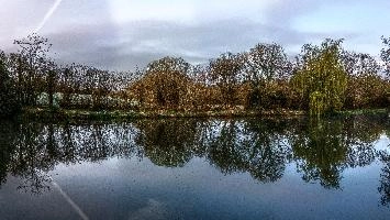 Calm waters of a small lake in the Breton countryside, France, water, lake, french, rural, countryside, la chapelle-neuve, still, restougouin, peaceful, callac, garden, brittany, reflections, france, calm