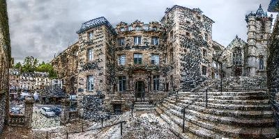 Buildings in the port city of Morlaix, Brittany, city, rainy, port, dully, morlaix, french, building, breton, urban, architecture, architecture, street, granite, cityscape, ornate, stone, urban, cloudy, brittany, city, grey, france, town, daylight