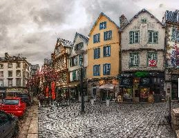 Buildings in the port city of Morlaix, Brittany, city, rainy, port, dully, morlaix, french, building, breton, urban, architecture, architecture, street, granite, cityscape, ornate, stone, urban, cloudy, brittany, city, grey, france, town, daylight