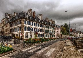 Buildings in the port city of Morlaix, Brittany, city, rainy, port, dully, morlaix, french, building, breton, urban, architecture, architecture, street, granite, cityscape, ornate, stone, urban, cloudy, brittany, city, grey, france, town, daylight