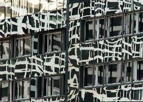 Building on Building, chur, west, graubünden, plankis, abstract, tem, graubuenden, windows, schweiz, geometric, spring, town, towers, swiss, urban, patter, building, reflections, reflective, offices, grisons, monochrome