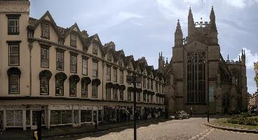 Bath Cathedral and Shops, null