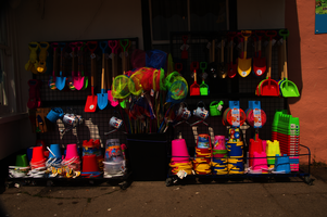 Beach-toy shop in Lyme Regis, Dorset, england
