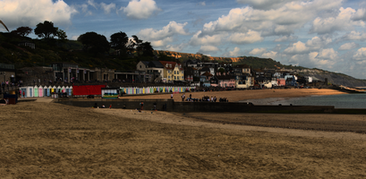 Beach front in Lyme Regis, Dorset, england