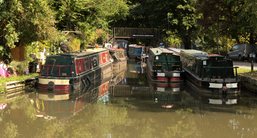 Barges on Canal near Bath, england