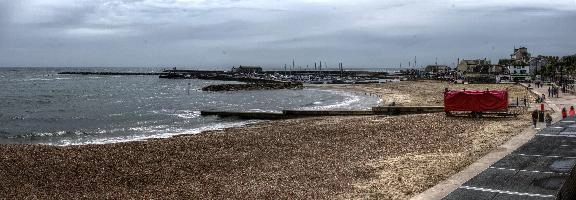 Beach front in Lyme Regis, Dorset, null
