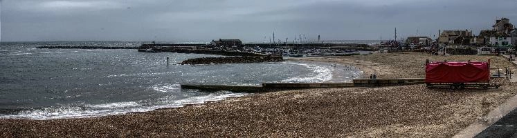 Beach front in Lyme Regis, Dorset, null