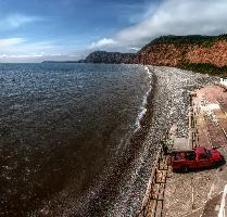 Beach front in Sidmouth, Devon, null