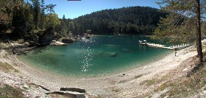 Caumsee, Grisons, cauma, alpine, alps, grisons, turquoise, outdoors, park, lake, switzerland, beach, caumasee, summer, rees, water, tourism, opal, resort, blue sky, sunshine, forest, mountains, graubünden, aquamarine, teal, scenic, scenery