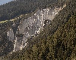 Erosion in the Rhine Gorge seen from the Il Spir viewing platform near Flims, forest, gorge, rhein, walking, outdoors, autumn, flims, grisons, ravine, switzerland, river, europe, pines