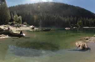 Caumasee, alps, aquamarine, cauma, caumasee, forest, flims, europe, water, switzerland, pines, grisons, clear, fresh, reflection, teal, lake, sunshine, autumn
