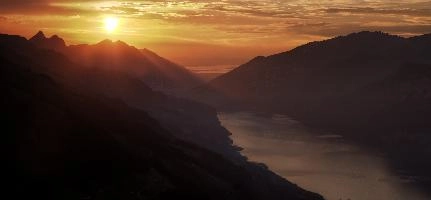 Walensee Sunset, sunset, swiss, clouds, alpine, alps, evening, mountains, reflection, flumserberg, daylight, sundown, walensee, dusk, churfirsten, lake, dark, walenstadt, peaks, light, sun, water, outdoors, switzerland, walen, lake, warm, colours
