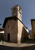 Chapel in Swiss village in the Italian Grisons, facade, exterior, religion, catholic, building, church, italian, rural, grisons, ticino, switzerland, chapel, europe, tower
