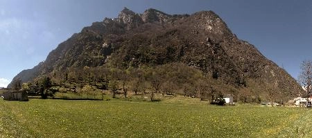 Hillside in Ticino, Switzerland, spring, agriculture, pasture, meadow, mountain, forest, ticino, walking, italian, outdoors, switzerland, blue sky, europe, trees