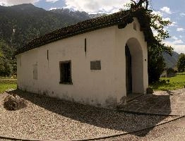 Chapel in Lostallo, Grisons in Switzerland, sunlight, summer, religion, christian, building, outdoors, swizterland, europe, grisons, chapel, doorway, church, arch