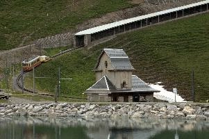 Eiger Museum and Funiculare, texture, architecture, roof, eiger, reflection, climbing, slate, building, history, water, snow, background, old, tourism, alps, rock, europe, railway, train, alpine, house, rail, wood, steep, ascent, nature, wooden, funicular, museum, lake, travel, hut, pool, contrast, rural, carriages, historic, grindelwald, mountains, landscape