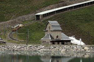 Eiger Museum and Funiculare, texture, architecture, roof, eiger, reflection, climbing, slate, building, history, water, snow, background, old, tourism, alps, rock, europe, railway, train, alpine, house, rail, wood, steep, ascent, nature, wooden, funicular, museum, lake, travel, hut, pool, contrast, rural, carriages, historic, grindelwald, mountains, landscape