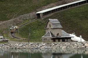 Eiger Museum and Funiculare, texture, architecture, roof, eiger, reflection, climbing, slate, building, history, water, snow, background, old, tourism, alps, rock, europe, railway, train, alpine, house, rail, wood, steep, ascent, nature, wooden, funicular, museum, lake, travel, hut, pool, contrast, rural, carriages, historic, grindelwald, mountains, landscape