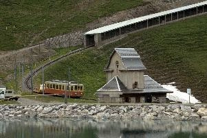 Eiger Museum and Funiculare, texture, architecture, roof, eiger, reflection, climbing, slate, building, history, water, snow, background, old, tourism, alps, rock, europe, railway, train, alpine, house, rail, wood, steep, ascent, nature, wooden, funicular, museum, lake, travel, hut, pool, contrast, rural, carriages, historic, grindelwald, mountains, landscape