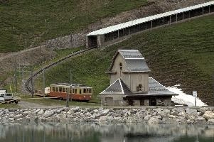 Eiger Museum and Funiculare, texture, architecture, roof, eiger, reflection, climbing, slate, building, history, water, snow, background, old, tourism, alps, rock, europe, railway, train, alpine, house, rail, wood, steep, ascent, nature, wooden, funicular, museum, lake, travel, hut, pool, contrast, rural, carriages, historic, grindelwald, mountains, landscape