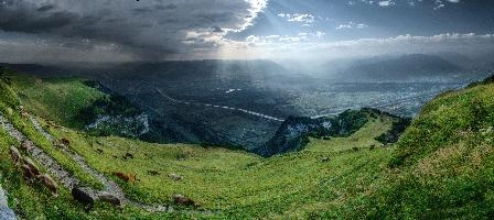 Appenzell, kasten, dramatic, beams, view, valley, sunburst, sunshine, rheintal, tourism, hoher, panorama, switzerland, hiking, appenzell, clouds, walking, alps, scenery, swiss, green, light, storm, scenic, rays, rhine, mountains, alpine, agriculture, floor