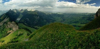 Appenzell, kasten, appenzellerland, alps, mountains, rhine, lake, blue, saemtisersee, ridge, hoher, green, switzerland, alpine, appenzell, clouds, fields, alpstein, stauberen, swiss, floor, scenery, summer, outdoors, valley, meadows, rheintal, sky, river, hiking, walking