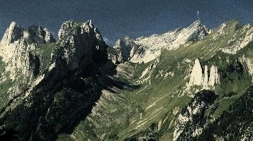 Alpstein, saentis, alpine, antenna, mountains, rock, alps, alpstein, swiss, appenzell, peaks, tower, switzerland, blue sky, summer, transmitter, säntis, range, europe, sunshine