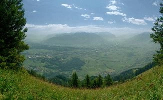 Appenzell, valley, switzerland, hoher, mountains, view, alpine, distance, rhine, swiss, appenzell, walking, stauberen, alps, route, summer, path, green, hiking, river, meadow, kasten, daylight, sunshine, ridge, panorama