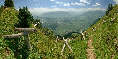 Appenzell, valley, alps, swiss, hiking, meadow, kasten, barriers, mountains, ridge, rhine, green, summer, walking, appenzell, protection, route, alpine, slope, sunshine, river, view, wooden, path, switzerland, stauberen, hoher, avalanche, daylight, distance, panorama