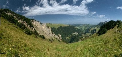 Alpstein, hoher, meadow, valley, alps, daylight, mountains, route, alpstein, switzerland, appenzell, view, kasten, path, swiss, ridge, hiking, walking, distance, alpine, rhine, sunshine, summer, panorama, green