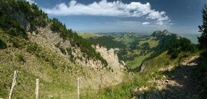 Appenzell, hoher, view, swiss, alps, scenery, mountains, alpstein, summer, appenzell, sunlight, kasten, green, walking, daytime, alpine, switzerland, rural, countryside, hiking
