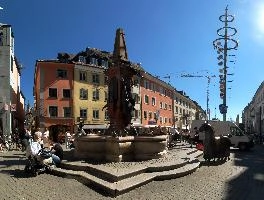 Konstanz Hauptstrasse, constance, fountain, city, germany, old, street, art, lake, emperor, bodensee, summer, konstanz, statue, bronze, centre, exterior, blue sky, kaisersbrunnen, europe, historic, square, shopping, facade